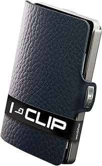 I-Clip Eye Clip Cowhide Leather Credit Card Case Navy IC-CAL/BL