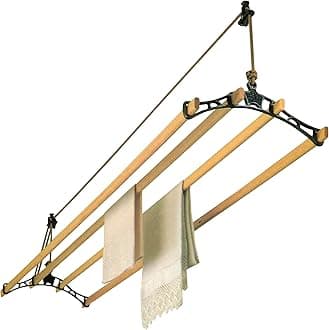 Sheila Maid ®, Original Indoor Ceiling Clothes Laundry Drying Airer Rack - 4 Rail - 72" (183cm) Long- Black Cast Iron