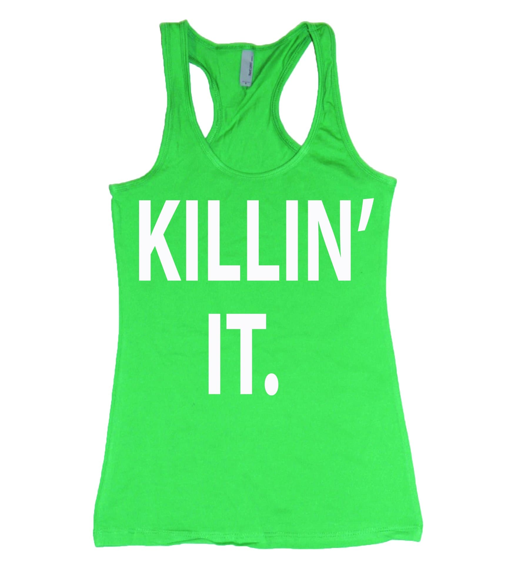 Killin' It Racerback Gym Workout Tank green Large