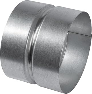 Vent Systems 4'' Inch Galvanized Steel Duct Connector - Round Ventilation Duct Extension - Metal Dryer Vent Coupler - Metal Hose Coupling - Drier Pipe Connector