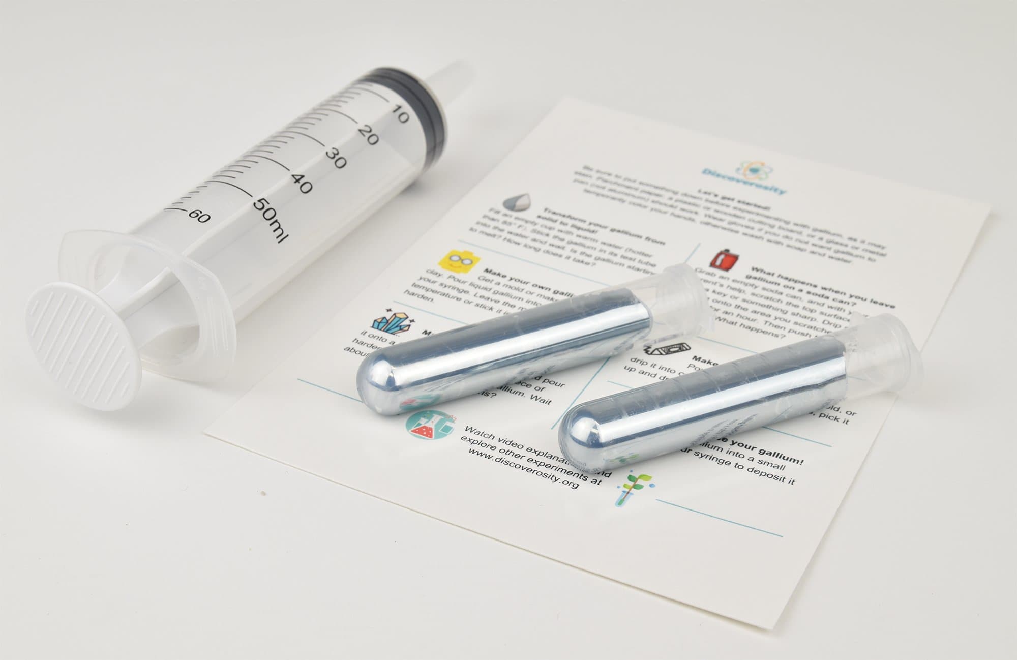 Discoverosity Gallium 100 Gram, 2 Labels, 1 Syringe