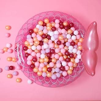 GOGOSO Ball Pit Balls for Toddler, Baby Plastic Playballs Kids Soft Pastel Pelotas Non-Toxic BPA-Free,Pink+Gold+White+red+Purple,100 Balls