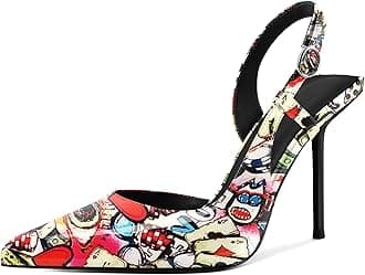 YODEKS Women's Slingback Heels Pointed Toe D'Orsay High Heel Pumps 4 Inch Shoes US Size 5-13