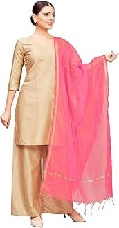 Studio Shringaar Women's Chanderi Silk Blend Handloom Dupatta (32" X 2.35 Meters)