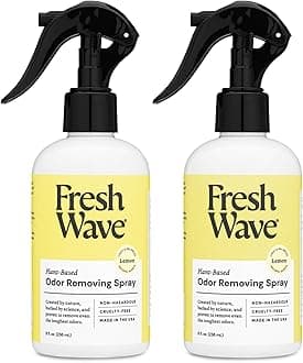 Lemon Odor Eliminator Spray & Air Freshener, 8 oz., Pack of 2 - Odor Absorbers for Home, Safer Odor Relief, Natural Plant-Based Odor Eliminator, For Furniture, Fabrics & Trash