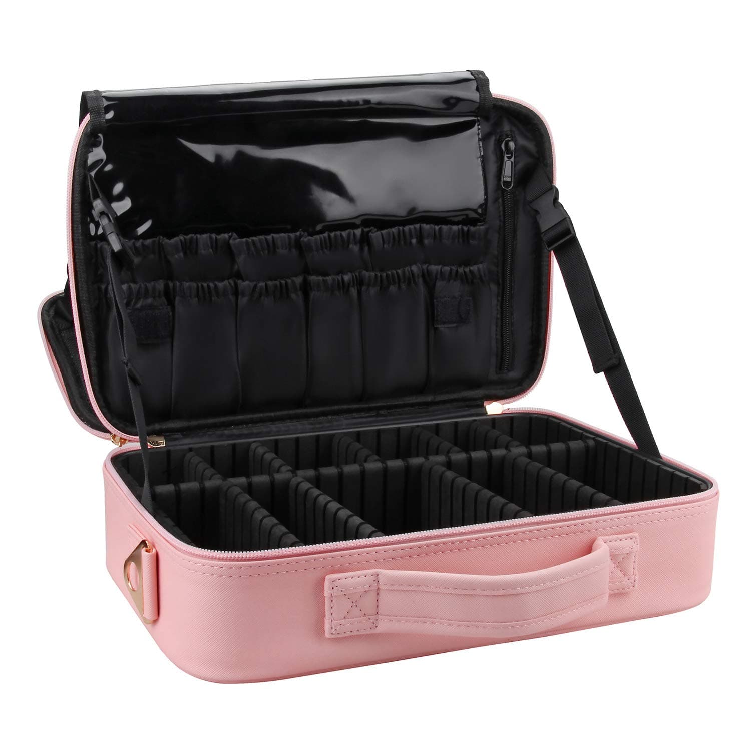 Relavel Rolling Makeup Case, Makeup Backpack Professional Makeup Artist Train Case
