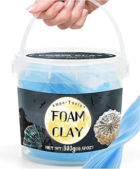 Sky Blue Moldable Cosplay Foam Clay (300 Gram) Air Dry Clay - High Density and Perfect for Intricate Designs | Figures | Masks | Craft Projects | Great for Cutting with Tools, Sanding or Shaping