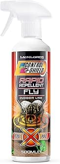 Control & Shield FAM0672 Fly Repellent Deterrent Spray | Natural Eco Friendly Pest Control Indoors and Outdoors - Contains Citronella & Geraniol 500ml, Clear