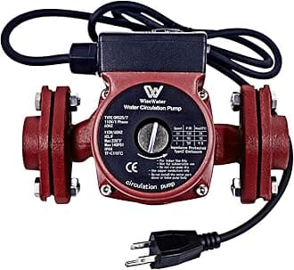 110V 130W 13 GPM Hot Water Recirculating Pump, 3 Speed Switchable Circulator Pump with 1'' FNPT Flanges for Boiler, Solar Heater and Hydronic Radiant Heating, Red