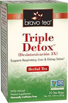 SNANA Bravo Teas Triple Detox - Supports Respiratory, Liver, Kidney. 20 bags. 1.06 oz
