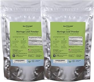 2-Pack Premium Organic Moringa Oleifera Leaf Powder. USDA Certified Organic.