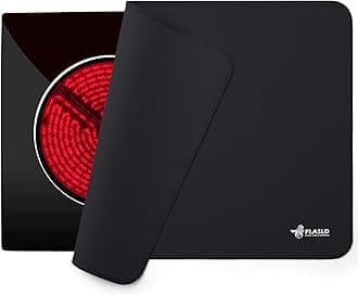 FLASLD Small 12×20.5 inch Stove Top Covers, Fireproof and Waterproof Electric Stove Cover Mat, Glass Top Stove Cover - Ceramic Glass Cooktop Protector - Flat Top Oven Cover, Black