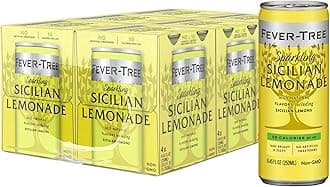 Fever-Tree Sparkling Sicilian Lemonade – Premium Soda Mixer for Cocktails and Mocktails, 8.45 fl oz Cans, Pack of 24 – Naturally Sourced, Non-GMO