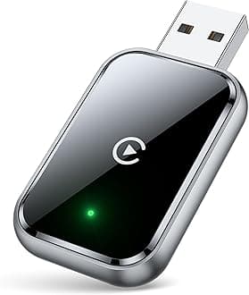 Wireless CarPlay Adapter for iPhone, Convert Wired to Wireless Apple CarPlay Adapter, Mini Size with Extension Cable USB & USB-C/Type-C, Stable Control & No Delay, Black