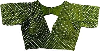 Pujia MillsWomen's Georgette Solid Half Sleeve Regular Blouse