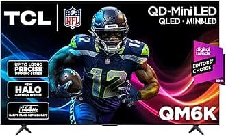 TCL 85 Inch Class QM6K Series | Mini LED QLED 4K HDR | 85QM6K, 2025 Model | 120HZ-144HZ High Brightness Smart Google TV Dolby Atmos Onkyo Audio | Voice Remote Alexa Gaming Streaming Television