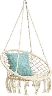 MertonzoHammock Swing Chair for 2-16 Years Old Kids,Handmade Knitted Macrame Hanging Swing Chair for Indoor,Bedroom,Yard,Garden- 230 Pound Capacity