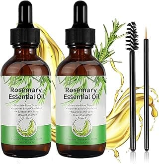 – Rosemary Oil for Hair Growth, Rosemary Essential Oils for Hair Loss & Skin Care, Strengthens Hair, Nourishes Scalp, Light Weight, Non Greasy, Improves Scalp Circulation 2 * 60 ml for Unisex