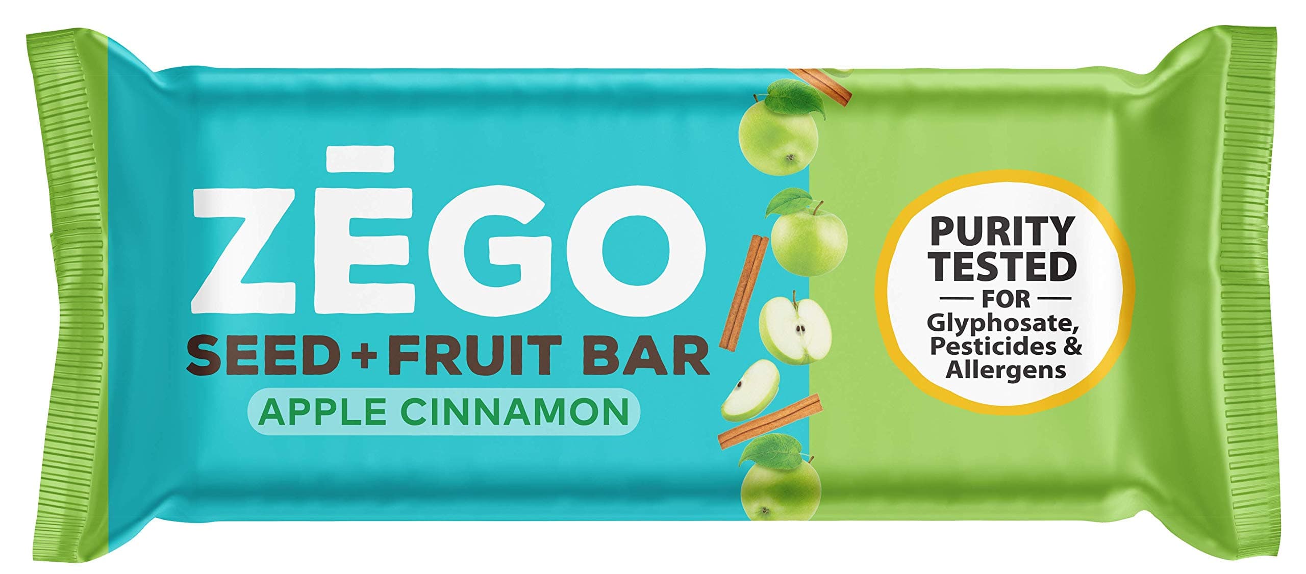 ZEGO Snacks Seed+Fruit Bars: Apple Cinnamon 9 (38g) bars/box Delicious Organic Vegan Gluten Free Snack Great for On-The-Go, Athletes, Adults, Kids, Easy to Digest