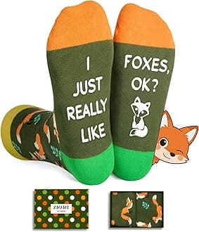 Zmart Funny Socks for Men Women - Fox Socks Shepherd Gifts for Teen Girls Boys