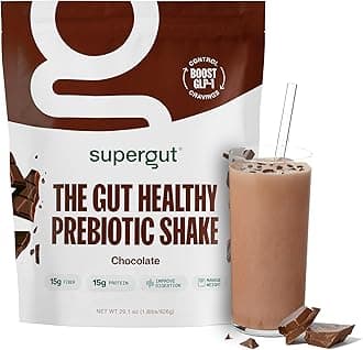 Supergut Prebiotic Shakes | Meal Replacement | Boost GLP-1 | High Protein and Fiber | No Sugar | Keto Food, Meal, Snack (Chocolate, 14 Servings)