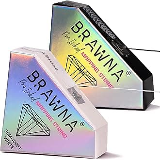 BRAWNA 2 Pack Mapping String for Brow and Lip Measuring - Microblading Supplies - PMU Kit - Black and White