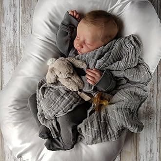 Lifelike Reborn Baby Dolls - 18 Inch - Realistic Baby Doll Feeling Realistic Real Life Baby Dolls Sleeping Baby Doll Lifelike Newborn Boy Weighted Soft Handmade with Accessories for Kids 3+