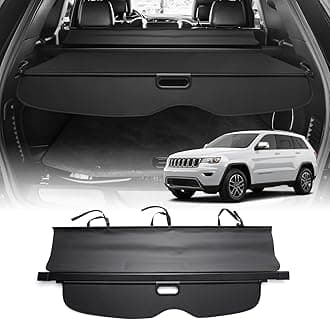 Powerty Compatible with Cargo Cover Jeep Grand Cherokee 2011-2019 2020 2021 Retractable Trunk Shielding Shade Cargo Luggage Cover No Gap (Not Fit 2021 Grand Cherokee L or 2022 Grand Cherokee)