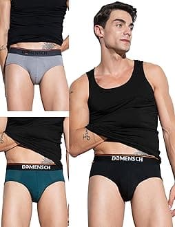 DAMENSCH Deo-Cotton Solid Underwear for Men Combo Breathable Inner Cotton Briefs Pack No-Marks Waistband Moisture Wicking