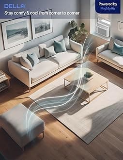 DELLA Window Air Conditioner, Reusable Filter, Easy Install Kit, 5000 BTU Cools Up To 150 Sq. Ft, Energy Saving AC Unit with Easy to Use Mechanical Control, Efficient Cooling For Smaller Areas