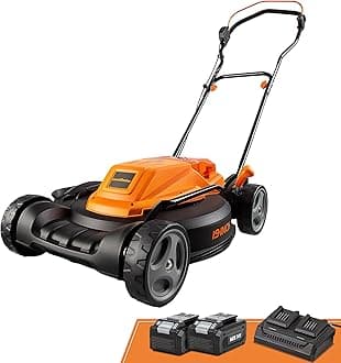 LawnMaster CLMF4819X 19-inch Brushless Cordless Lawn Mower with 2X24V MAX 4.0Ah Battery and a Dual Charger 6 Cutting Position