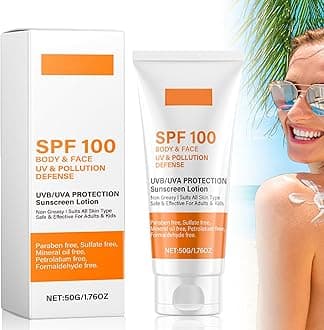 Sunscreen SPF 100 | Sunscreen For Body & Face, Face Sun Lotion Cream with SPF100, Ultra Light UV Protetion Cream, Refreshing And Non Greasy, 50g (1 PCS)