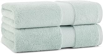 Aston & Arden Luxury Egyptian Cotton Bath Towels, Pack of 2, 600 GSM Plush Soft Absorbent Bathroom Towels for Spa or Hotel, 30 x 54 in, Green