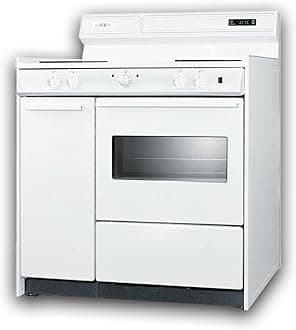 Summit 36” Electric Range, 220V Electric Coil Burners, Large 2.9 cu.ft Oven, ADA Complaint, White- WEM430KW