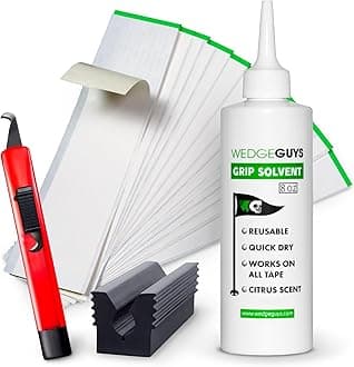 Wedge Guys Golf Grip Kits for Regripping Golf Clubs - Professional Quality - Options Include Hook Blade, 15 or 30 Golf Grip Tape Strips, 5 or 8 oz Golf Grip Solvent & Rubber Vise Clamp