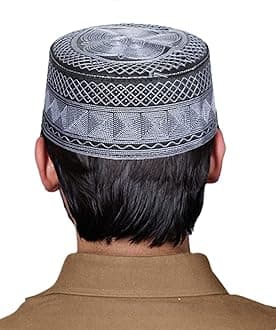 Men Muslim Prayer Kufi Hat Breathable Embroidery Kofia Topi Sun Hat Islam Kufi Headware Takke Praying Beanie Hat Skull Cap