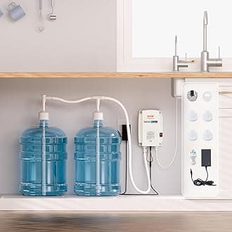 VEVOR Water Pump System for Bottles, Dual 5 Gallon Dispenser, Electric Auto Jug Pump, Dual-Tube for Coffee/Tea Appliances, Fridges, Ice Machines