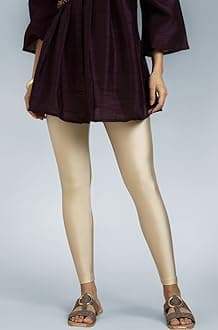 TWIN BIRDS Tailored Cut & Slim Fit Stretchable Nylon Elasthane Fabric Ankle Length Shimmer Leggings for Women