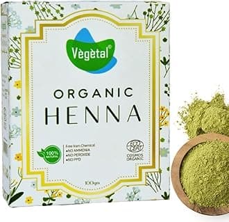 Vegetal Certified Organic and Herbal Henna Powder, for Natural Hair Coloring, Protects hair Damage from Chemical Hair Color - 100g