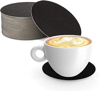 MT Products Black Drink Coasters 4" - Round Disposable Coasters (Pack of 50) - Made in The USA
