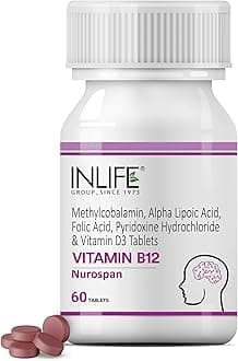 Vitamin B12 (Methylcobalamin) 1500mcg Supplement with ALA, Folic Acid, Vitamin D3 | Nerve and Brain Health for Men & Women – 60 Tablets(Pack Of 1, 60)