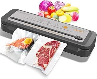 MEGAWISE202309 Updated Model B w/ 4 Food Type/3 Bag Type Selection Food Vacuum Sealer Builtin Cutter for Fresh Saver of all food types moist, dry cold