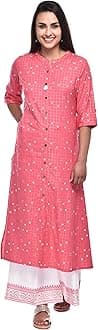Pistaa's Women's Cotton Kurta With A-Line Palazzo Set