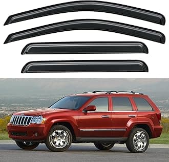 Window Visors Rain Guards Shield for 2005-2010 Jeep Grand Cherokee, Out-Channel Window Vent Wind Deflectors Visors Shades for 05-10 Grand Cherokee