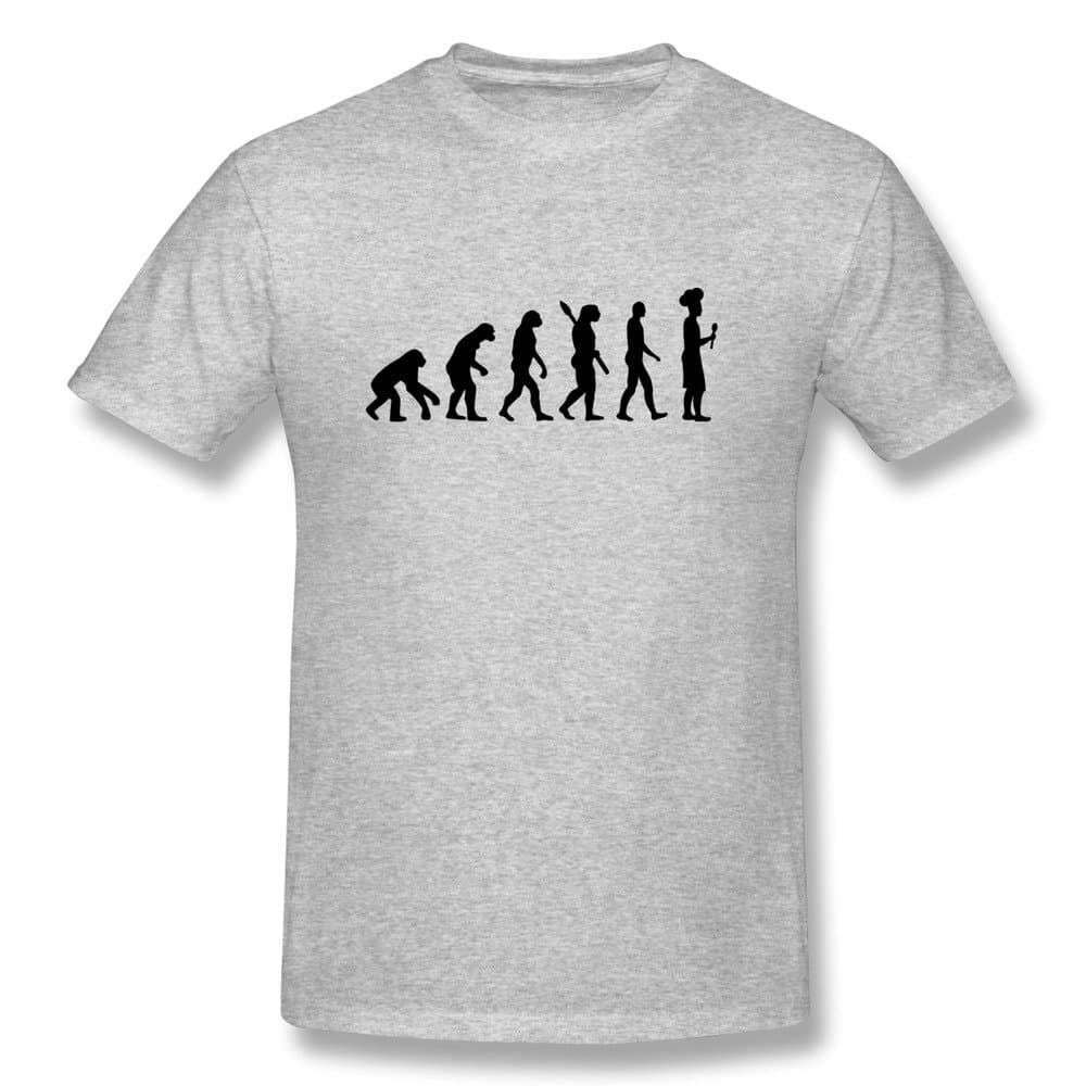 Evolution Of Cook Chef Men's Short Sleeve Tshirt Size S Gray