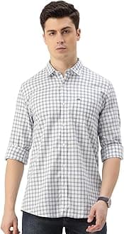 Men's Slim Fit Full Sleeve Checkered Casual Shirt | 100% Cotton | Premium Twill Weave