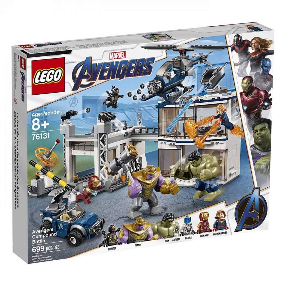 Marvel Avengers Compound Battle 76131 Building Set Includes Toy Car, Helicopter, and Popular Avengers Characters Iron Man, Thanos and More (699 Pieces)