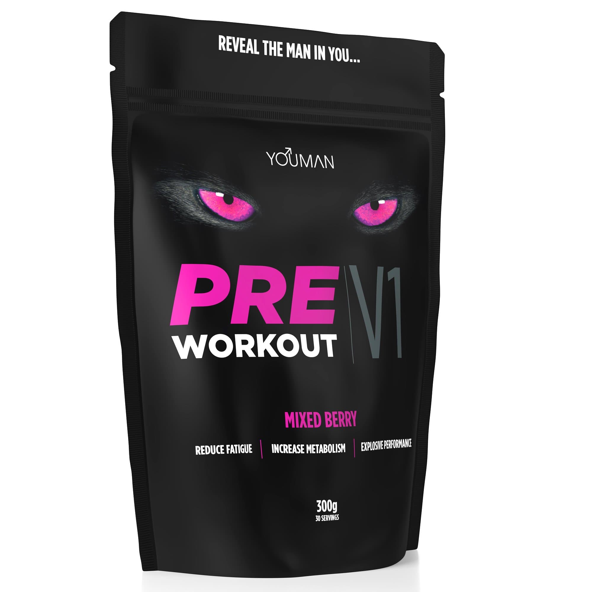 YouMan Pre Workout, 300 g, Mixed Berry