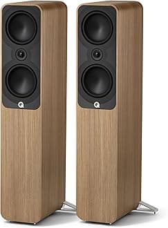 5050 Floorstanding Speakers Holme Oak – 2 x 6 Mid/Bass Drivers, 1" Tweeter - TV Speakers for Surround Sound System - Vinyl Record Player Speakers Hifi, Gaming PC Speakers