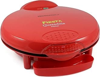Elite Gourmet EQD-118# Electric Non-Stick 11" Quesadilla Maker, Easy-Slice 6-Wedge, Grilled Cheese Corn Flour Tortilla Snacks, Red